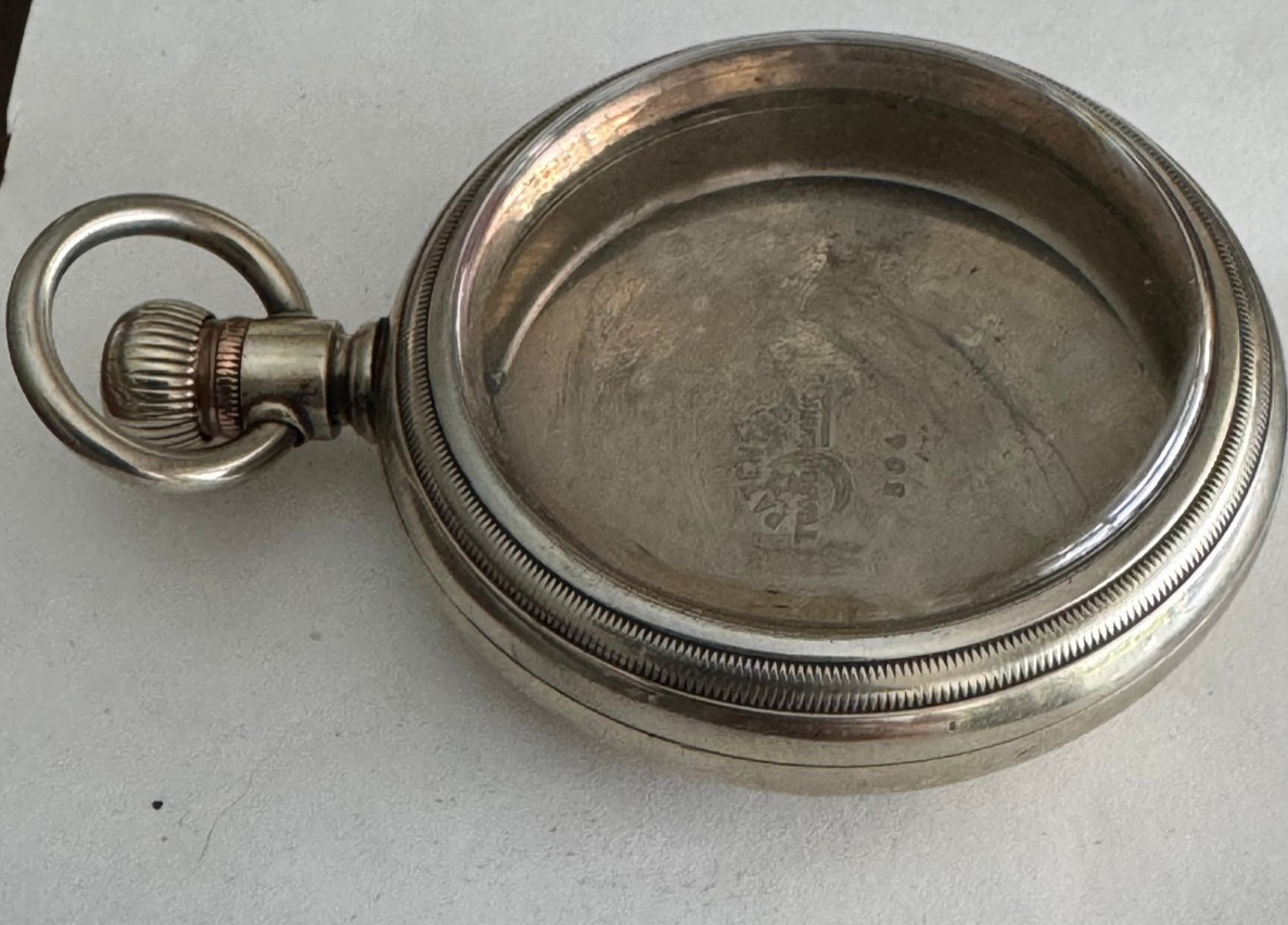 VINTAGE 18 SIZE CRESCENT POCKET WATCH CASE PENDANT AND LEVER SET SWING OUT STYLE
