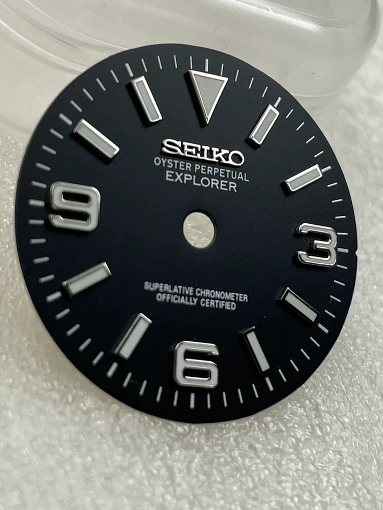28.5mm/31mm Black Watch Dial Blue Luminous for Nh34 Nh35 Nh36 Nh38 Movement