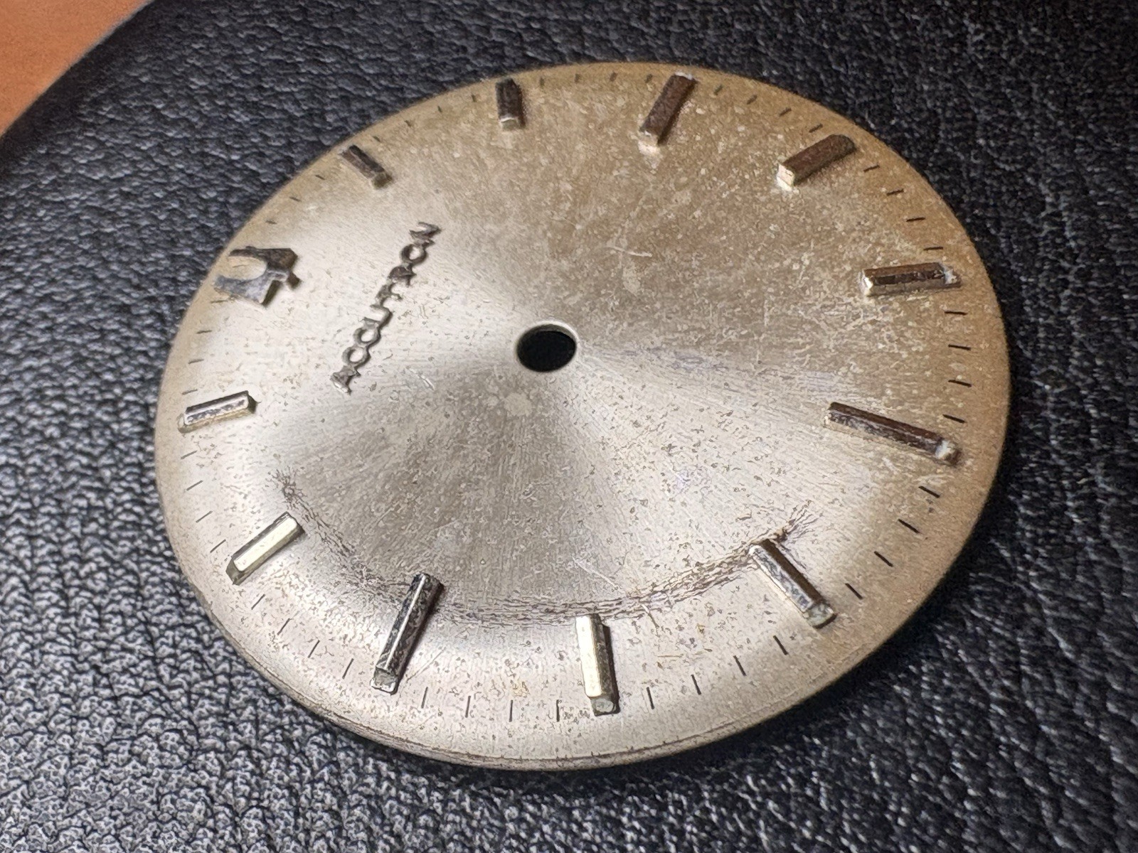 Vintage Bulova Accutron 214 Silver Sunburst Dial 28mm Watch Part