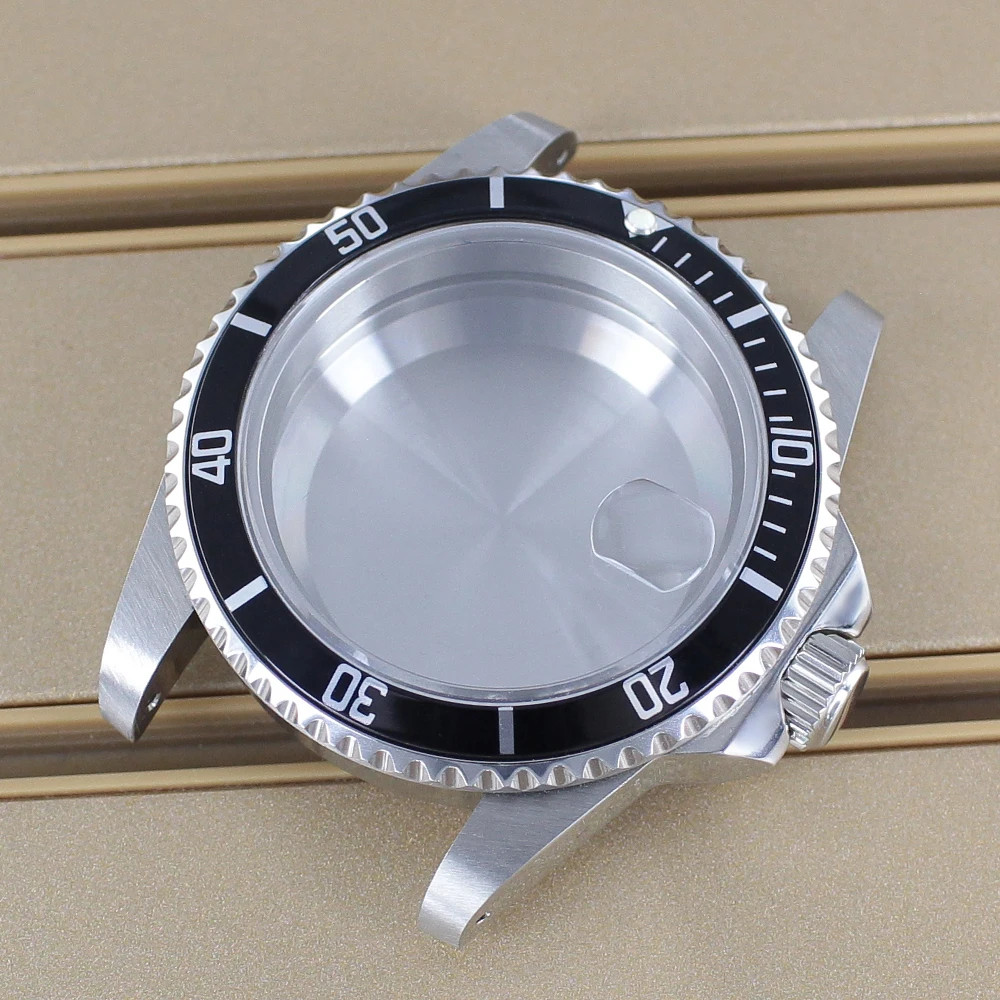 38mm Retro Submariner Watch Case Strap Sapphire Glass For Seiko Nh35/36 Movement