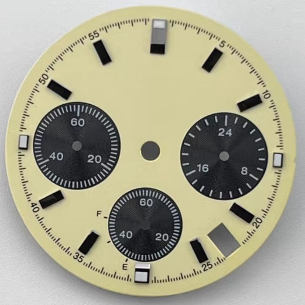 Green Lume 29.5mm No Logo Light Yellow Watch Dial Fit for VK63 Movement
