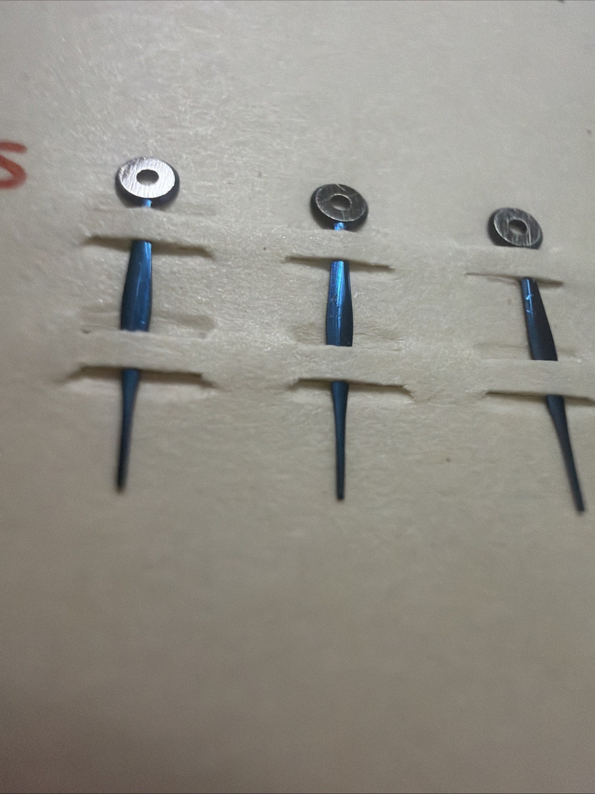 Quick Fit Blued Watch Hands – 1 Card with 12 pairs fitting 4 movements – NOS