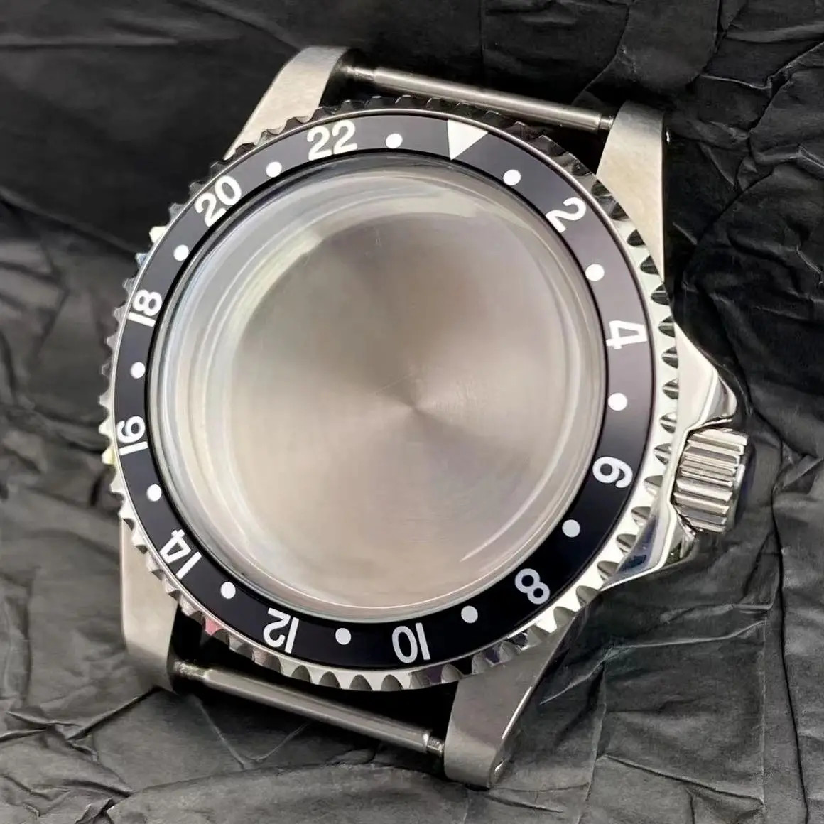 39.5Mm NH35 Case SUB GMT 120-Click Vintage Dome Acrylic Glass Watch Case for NH3