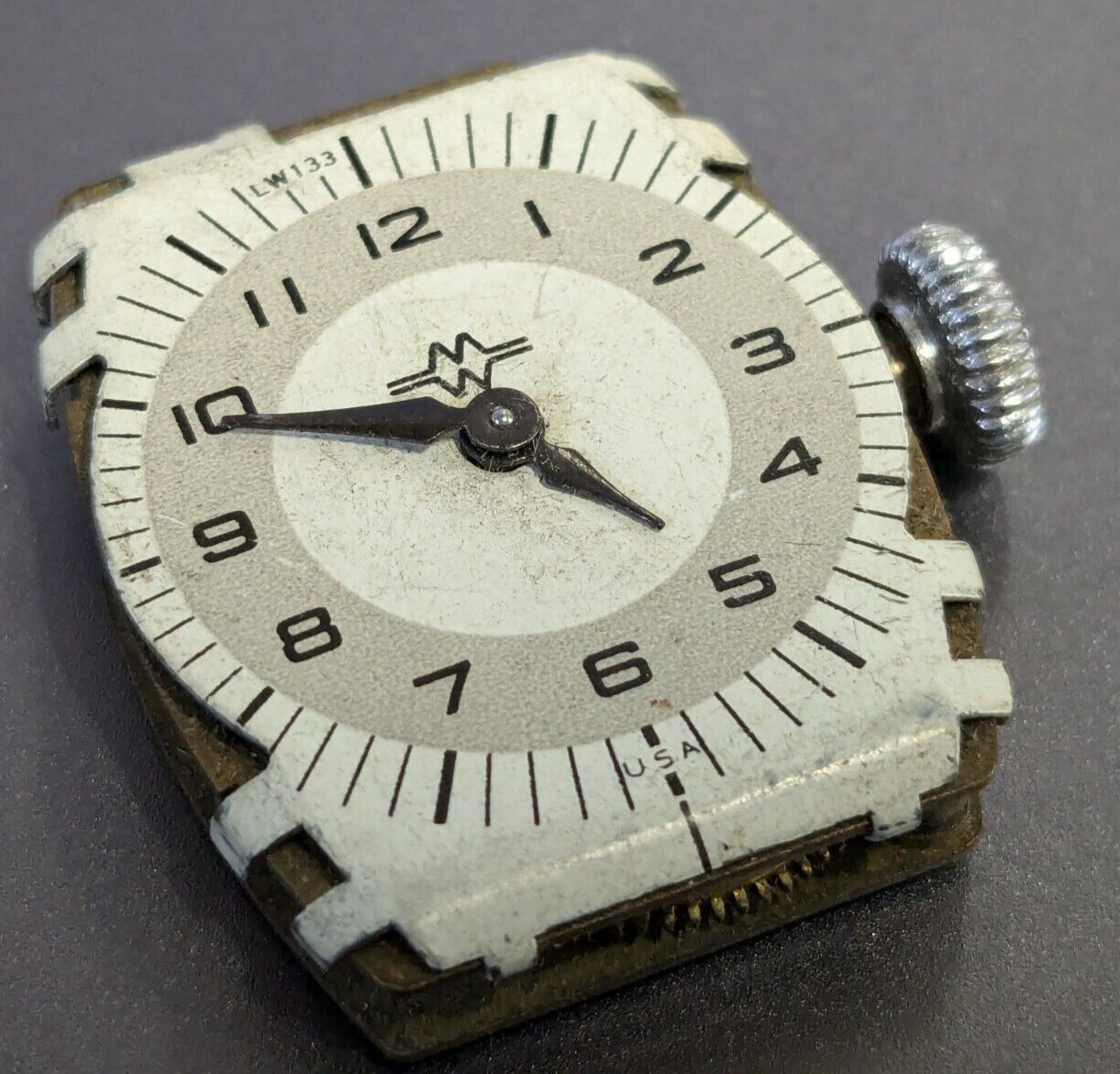 E. Ingraham Company Watch Movement with Dial For Parts Or Repair – Non Running