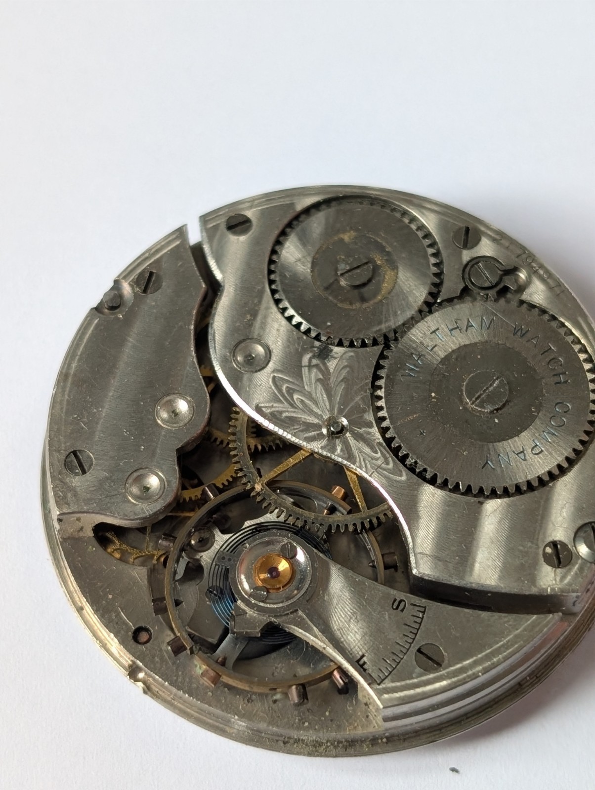 Vintage Waltham Equity 16s 7J Pocket Watch Movement (Spares/Repairs/Good Bal.)