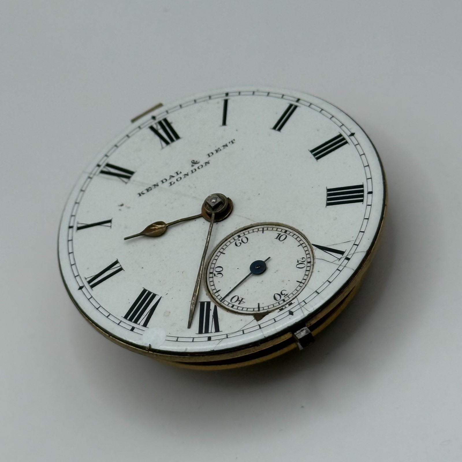 Kendal & Dent London Pocket Watch Movement – English Lever – Parts Repair 44.3mm
