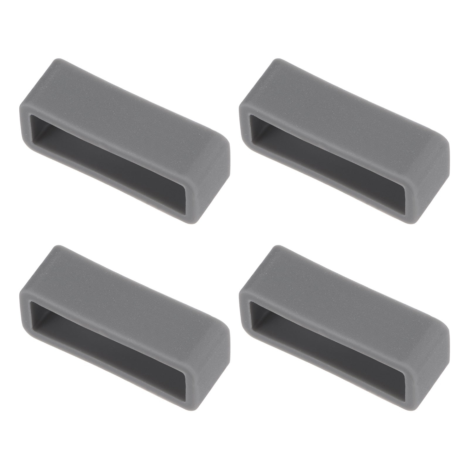 Watch Band Strap Loop Silicone for 22mm Width Watch Band Deep Gray 4Pcs