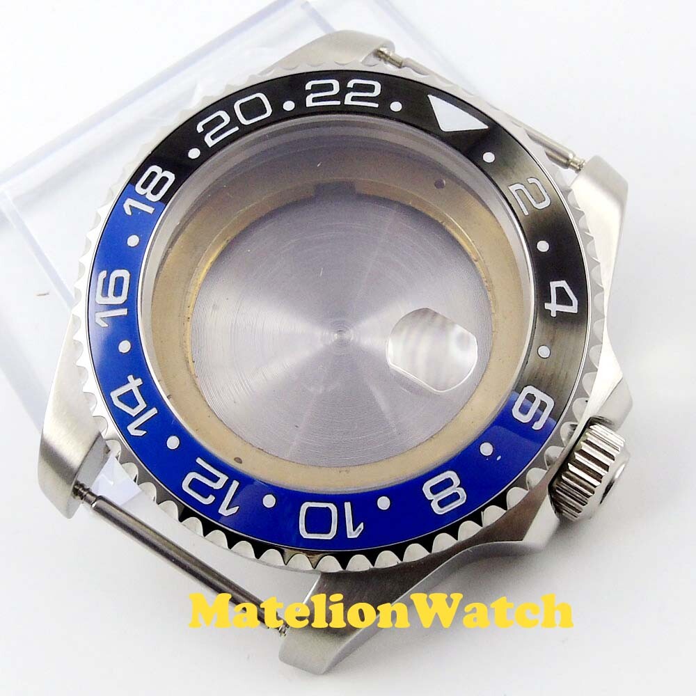 43mm Watch Case For Miyota 8215 821A ETA 2836 DG2813 Sapphire Crystal Cyclops