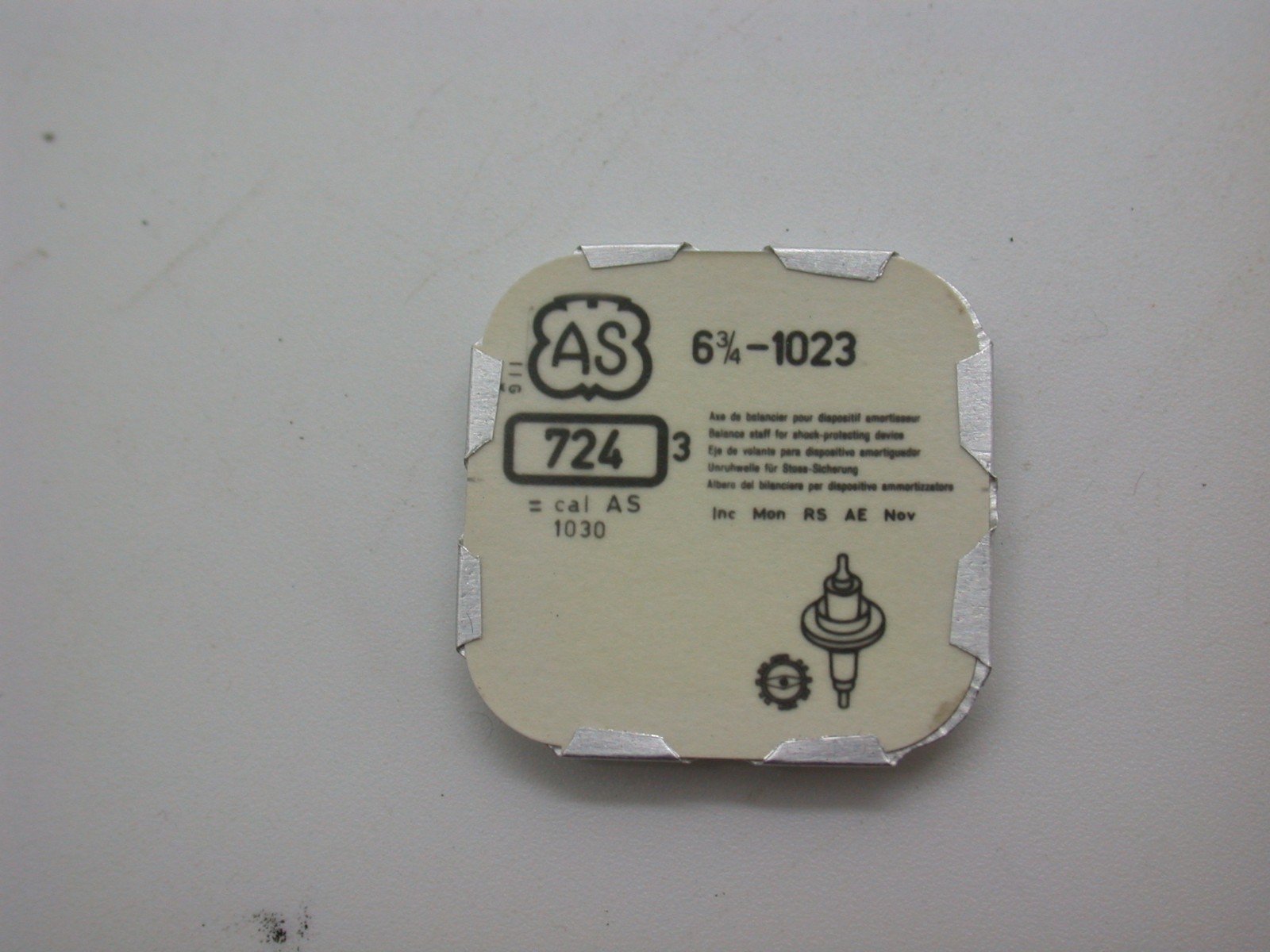 AS (A Schild) Balance Staff Part #724 Calibre 976 – 1746 Watch Part New