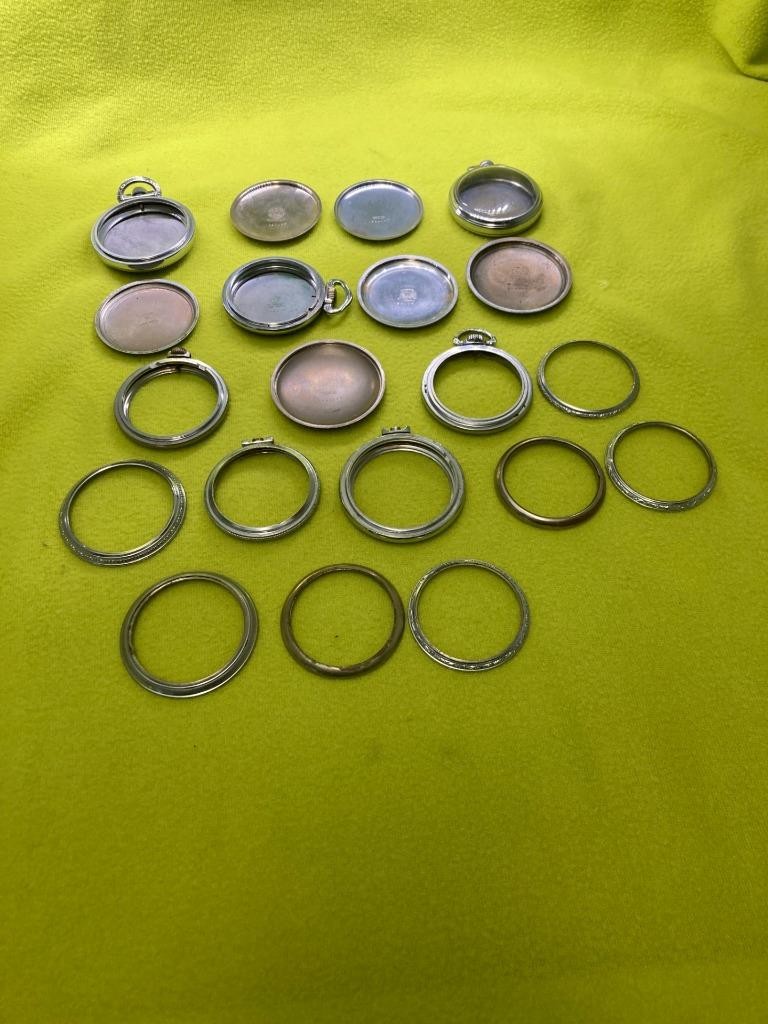 Pocket Watch Lot Of 20 Misc Pieces Backs and Other Assorted Pieces-NO GOLD