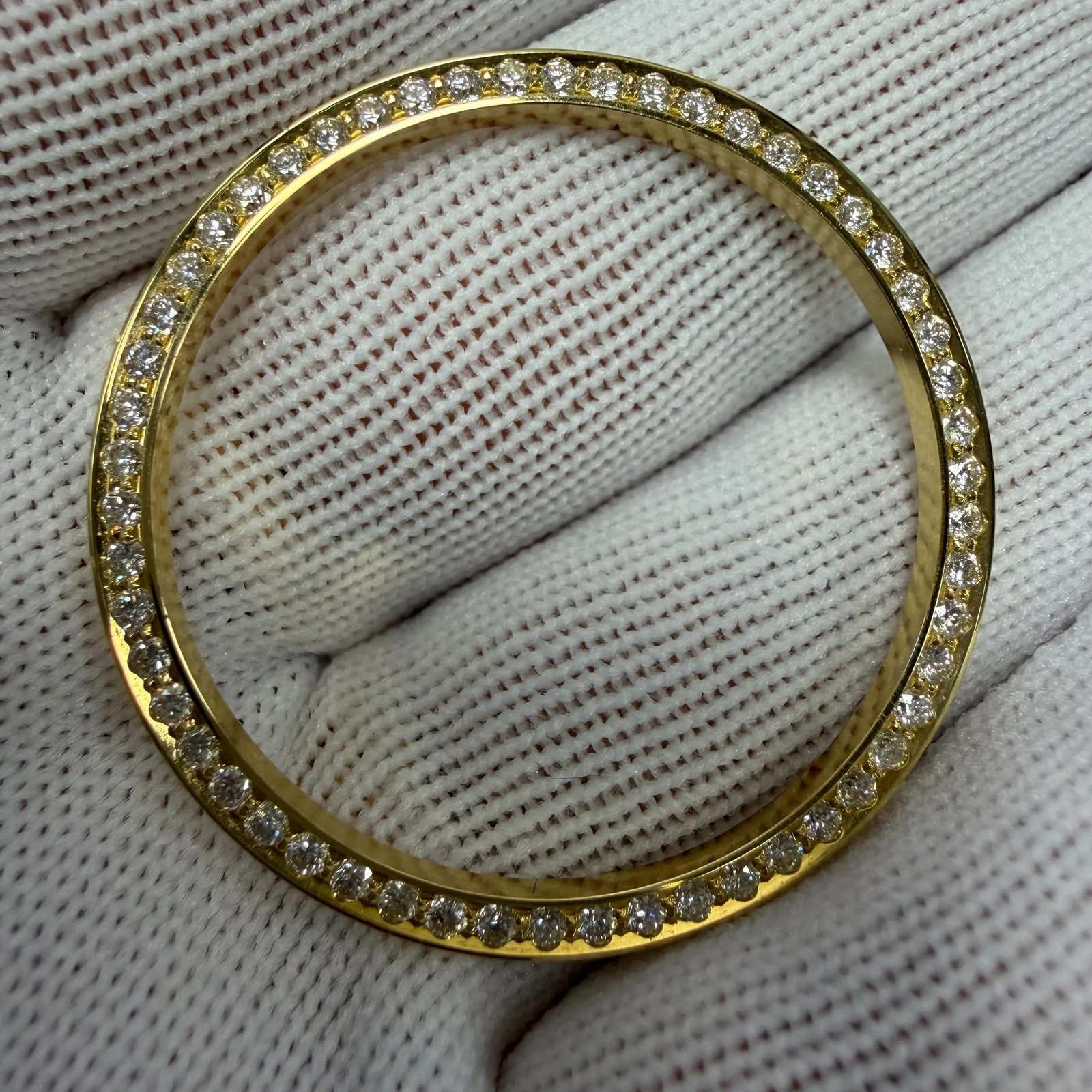 Custom 36mm 14K Yellow Gold 1 Ct Diamond Bezel For Datejust Model.