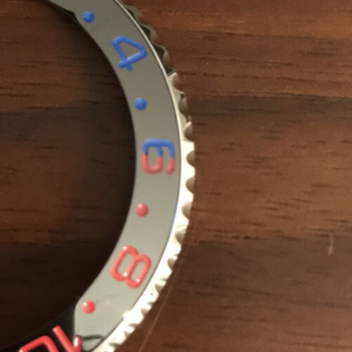 Customised ORIGINAL/FACTORY GMT Bezel and Bezel Insert Red and Blue