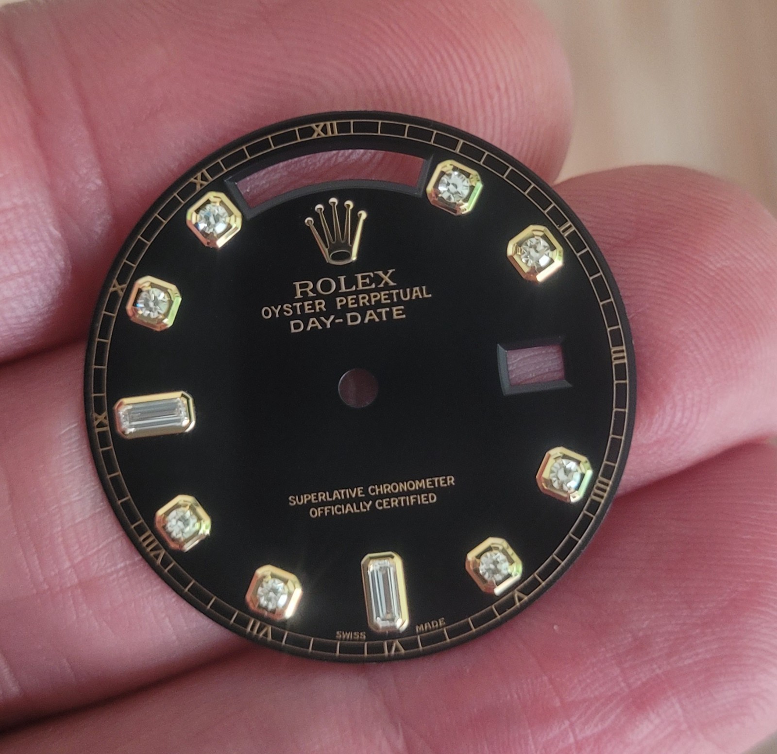Rolex 100% original Black Factory larger 8+2 diamond dial 118238,18238, Beauty!