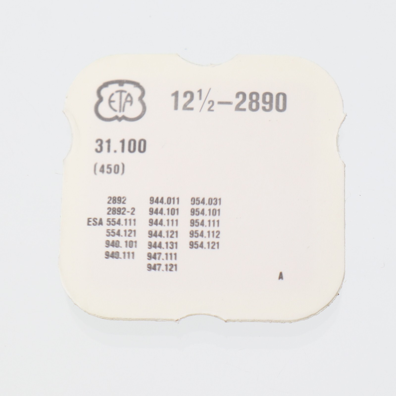 Genuine ETA 2890, 2892 #450 Setting Wheel 31.100 New Old Stock (G5D13)