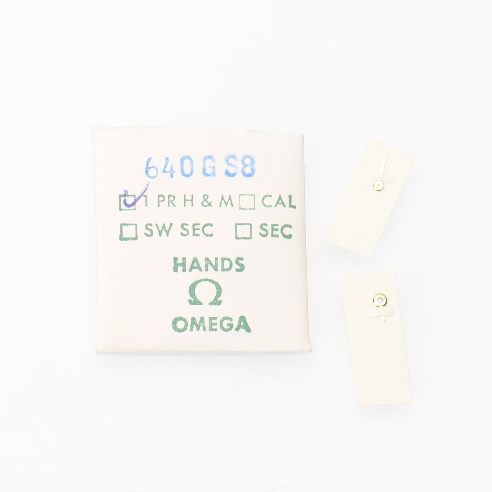 Vintage ORIGINAL OMEGA 640 Pair Hands GS 8 for Cal 640 New Old Stock (C6D16)