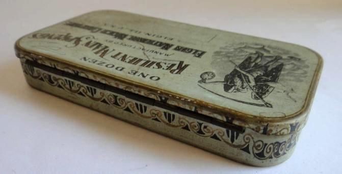 antique ELGIN WATCH MAIN SPRING TIN repair parts ORNATE illinois collectible
