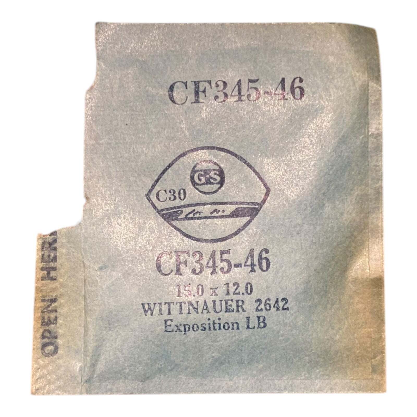 Germanow-Simon Mach (GS) CF345-46 Watch Crystal 15.0×12.0 NOS Part Wittnauer