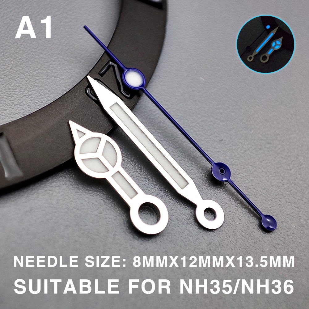 Ice Blue Luminous NH35 Watch Hands Deep Diving Modified Accessories For NH36
