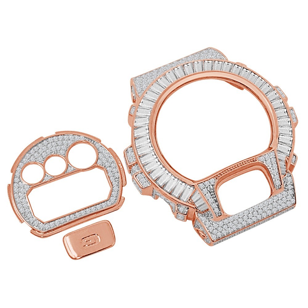 Baguette G-Shock DW6900 Watch Insert Bezel + Face Plate + G Button Cover Case 3