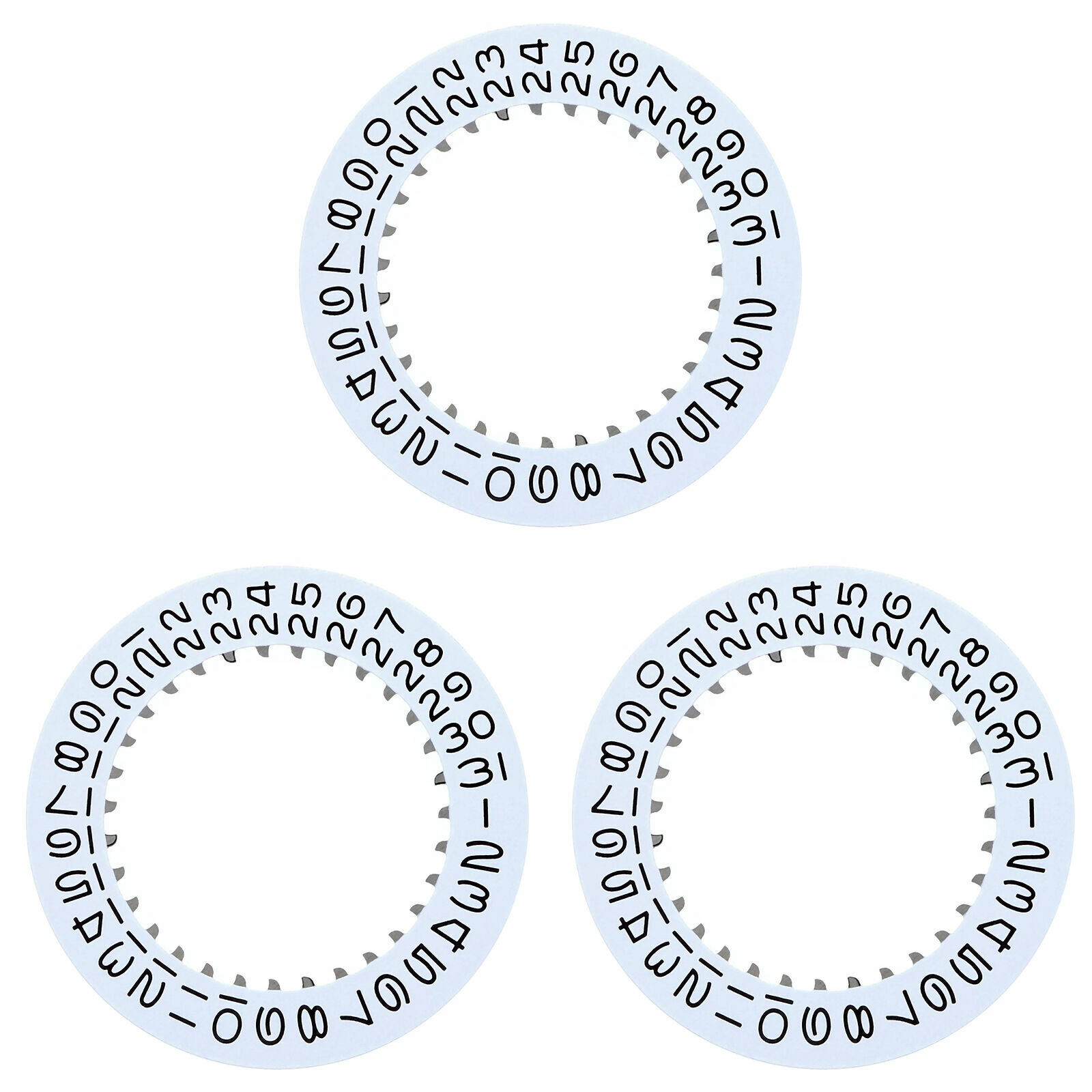 3 PCS 3035 DATE CALENDAR DISC FOR ROLEX WATCH SEADWELLER 16600-16660 WHITE T/QY