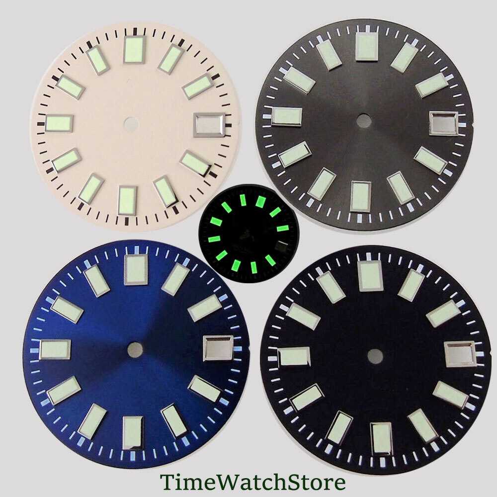 29mm Sunburst Watch Dial Fit for NH35 NH36 ETA2824 PT5000 ST2130 Green Lume