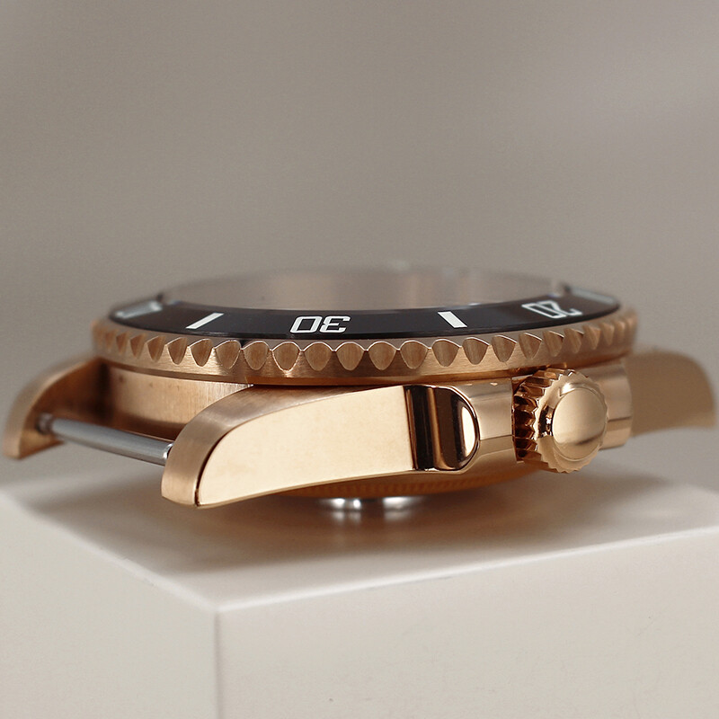 Rose Gold 40MM Watch Case 3C Luminous Ceramic Bezel Seiko Nh35 8215 2824Movement