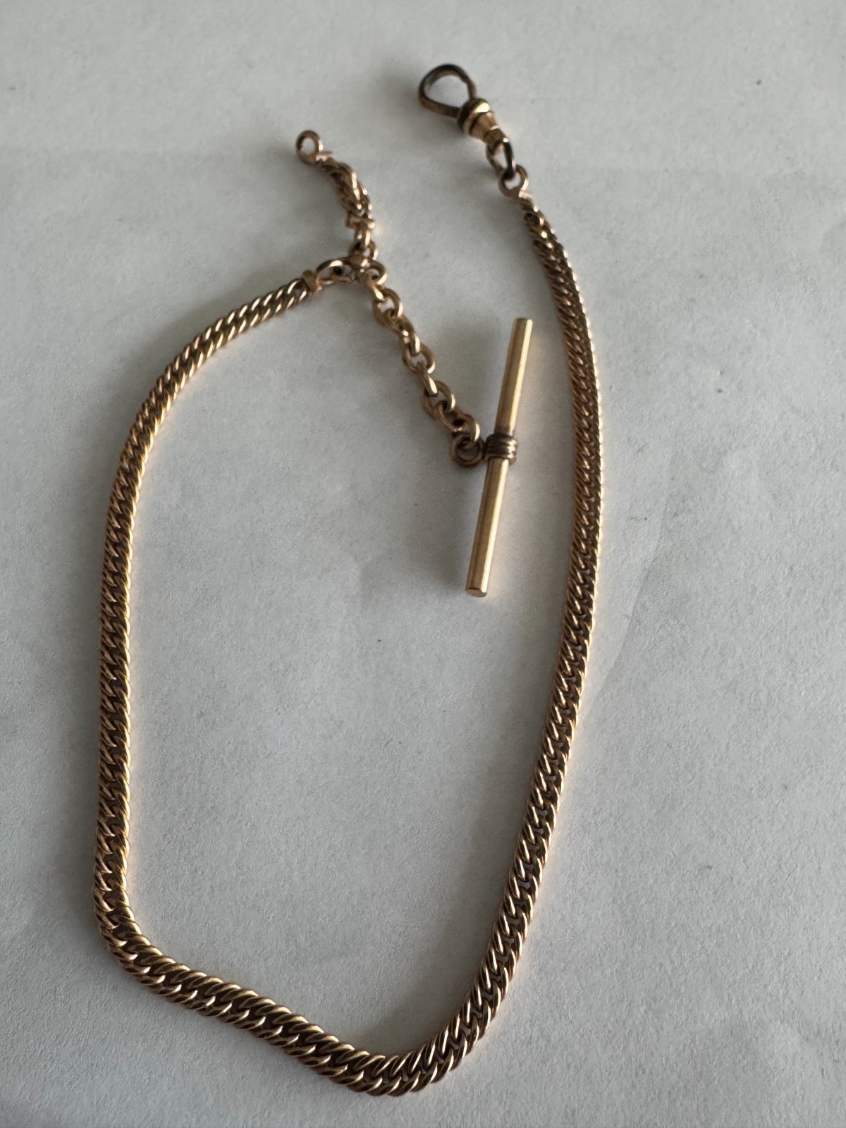 VINTAGE 12 INCH YELLOW GOLD FILLED SIMMONS POCKET WATCH T – BAR CHAIN
