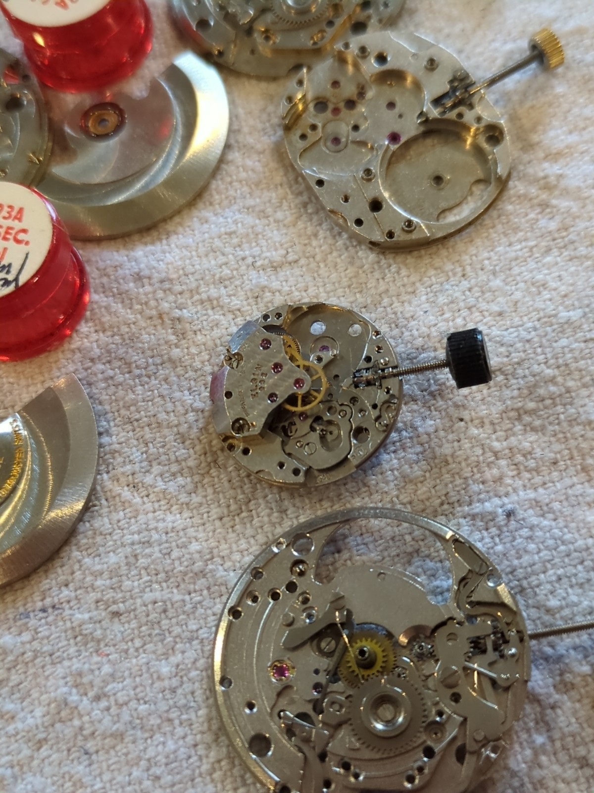 !!Lot of Watch Movement Parts. Movement Plates, Rotor, Wheels, and Crowns. Look!