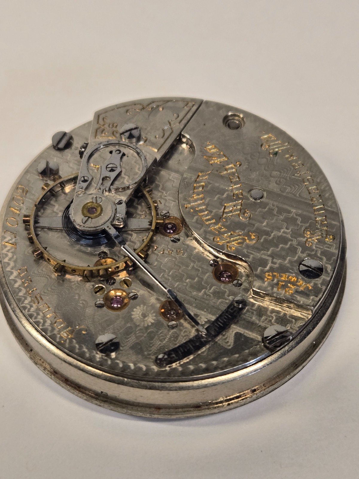 18s Hamilton Pocket Watch Movement – Grade 940 – 21 Jewels, Adjusted 5 Positions