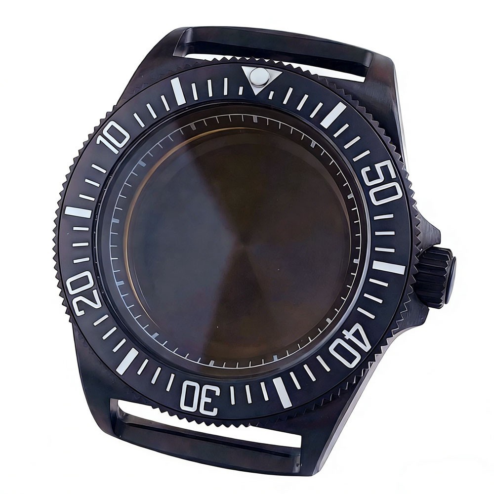 20ATM Titanium 42mm Black PVD Retro Sapphire Watch Case Fit NH35 ETA2824 Miyota