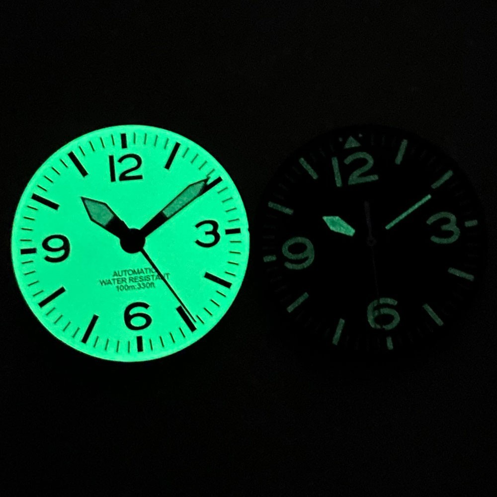 29mm Arabic Number Green Lume Watch Dial For NH35 NH36 ETA 2824 Miyota 8215 Movt