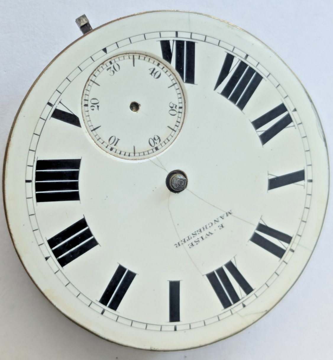 Antique E. Wise Manchester English Pocket Watch Movement Parts/Repair 49.9mm 28