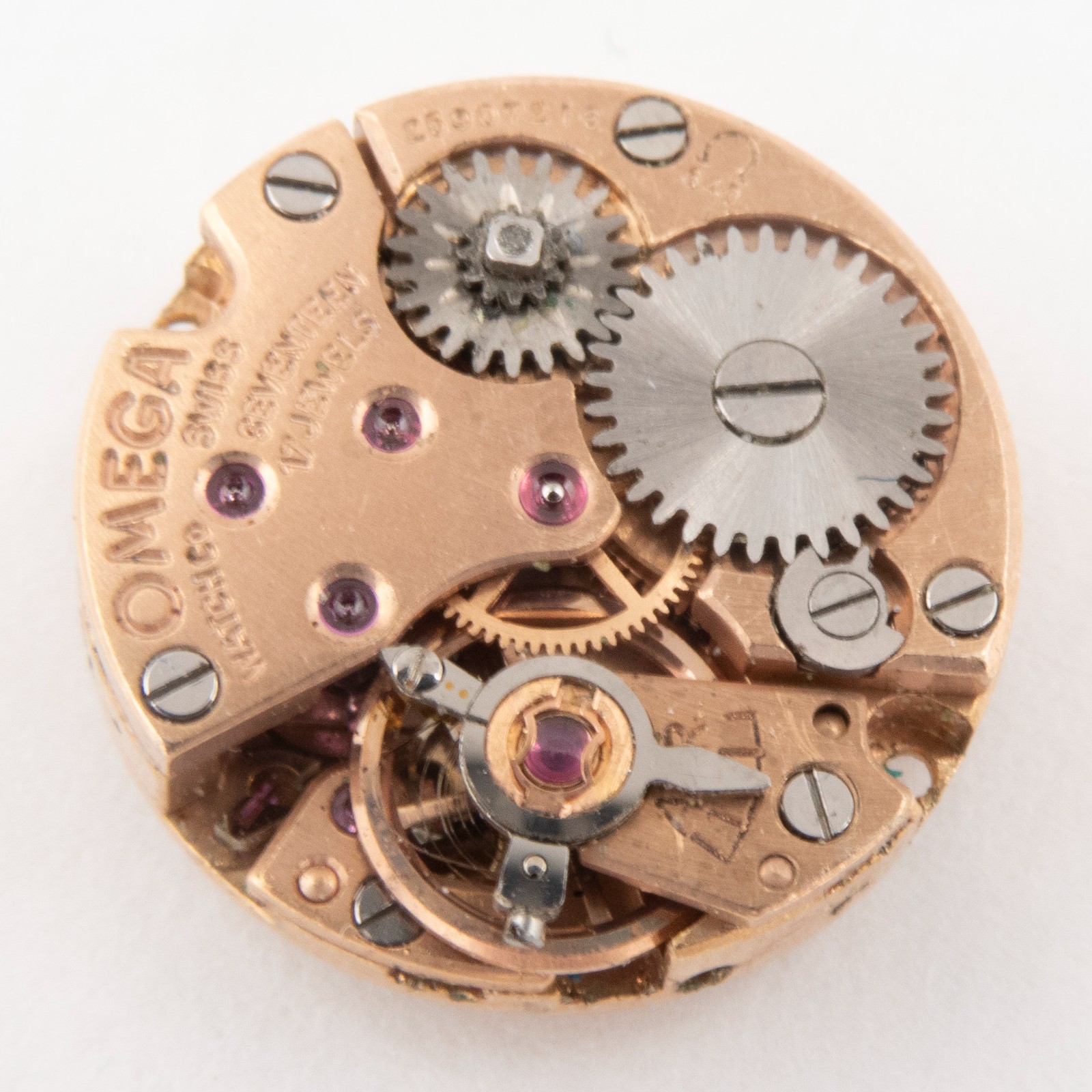 Vintage Omega Caliber 640 17-Jewel Backwind Wristwatch Movement