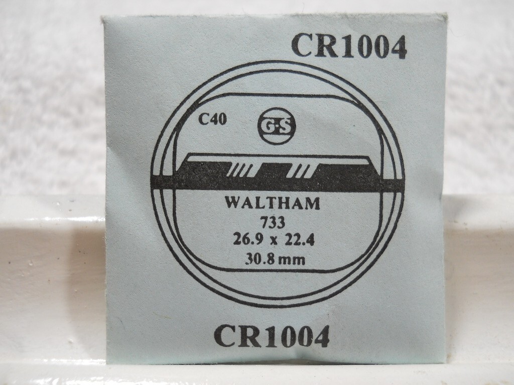GS CR1004 Watch Crystal Fit Waltham 733 – 30.8 mm Diameter – 26.9 x 22.4 mm