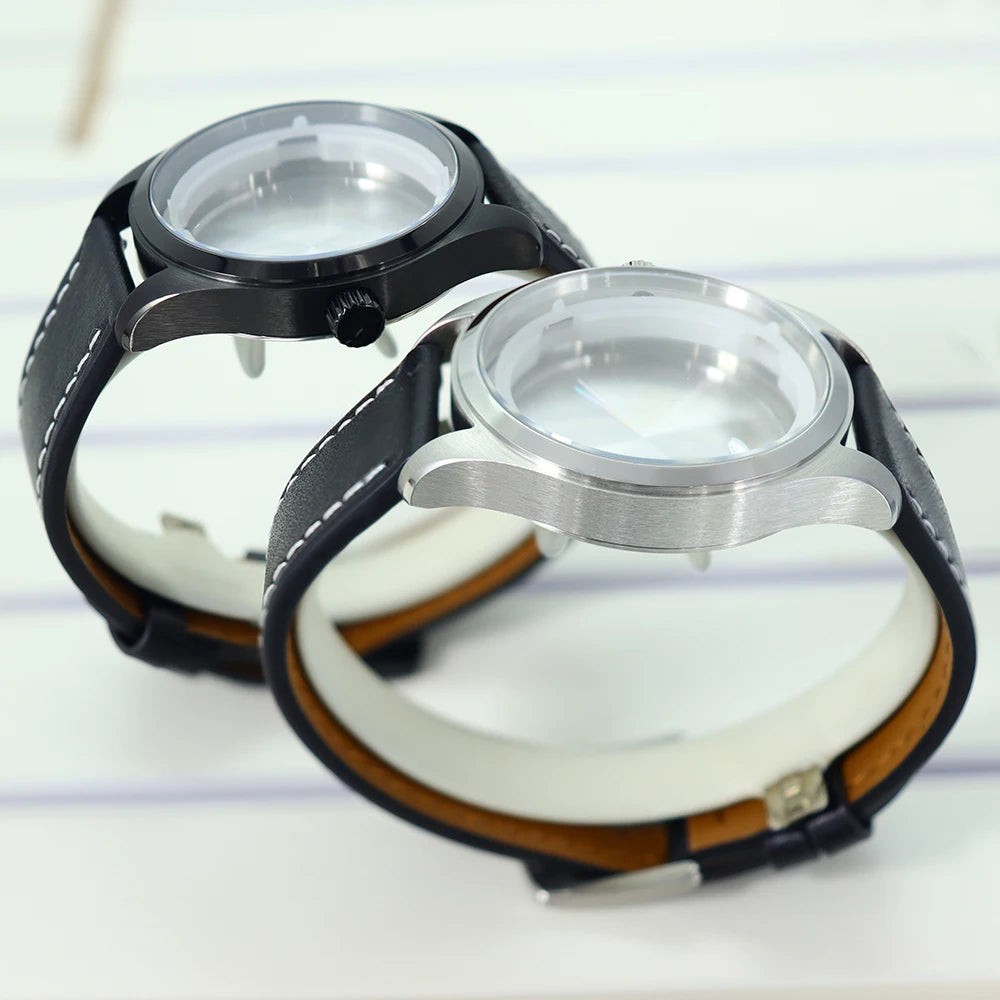 40mm Watch Cases Steel Leather Strap For NH35 NH36 NH38 Eta 2824 Waterproof