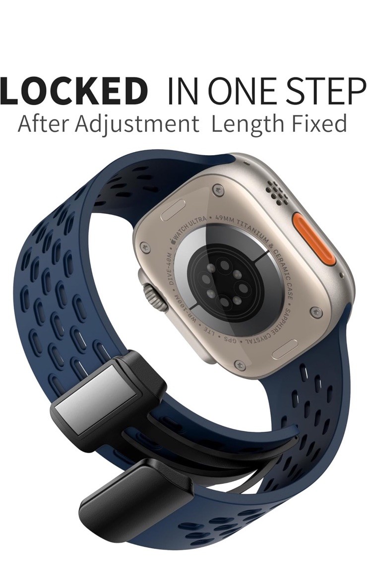 Blue Magnetic band For Apple watch Ultra 2 49, 44, 45, 40, 41, 42, And 38mm S