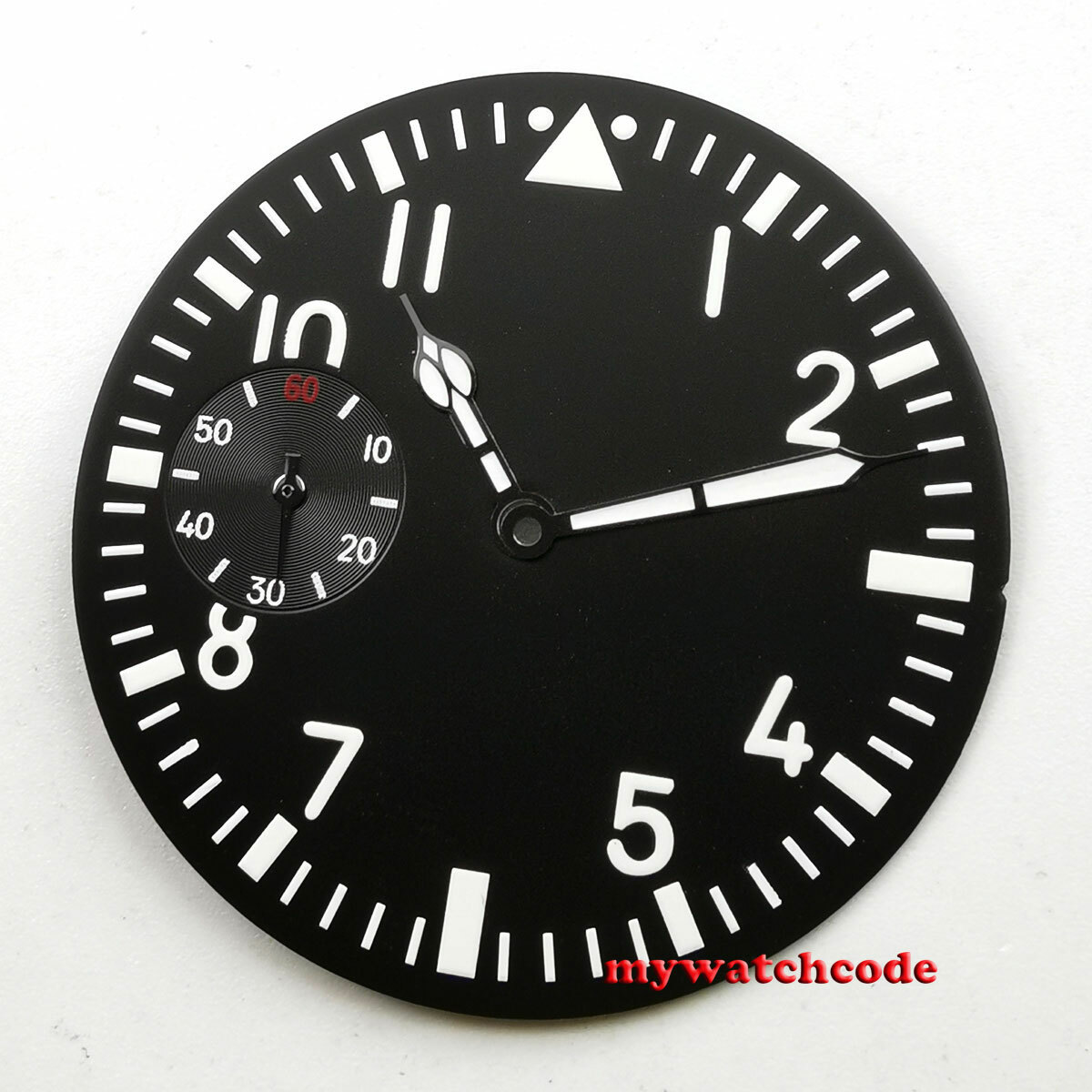 38.9mm black dial dial white hands fit ETA 6497 mens watch D79 (Dial+hands)