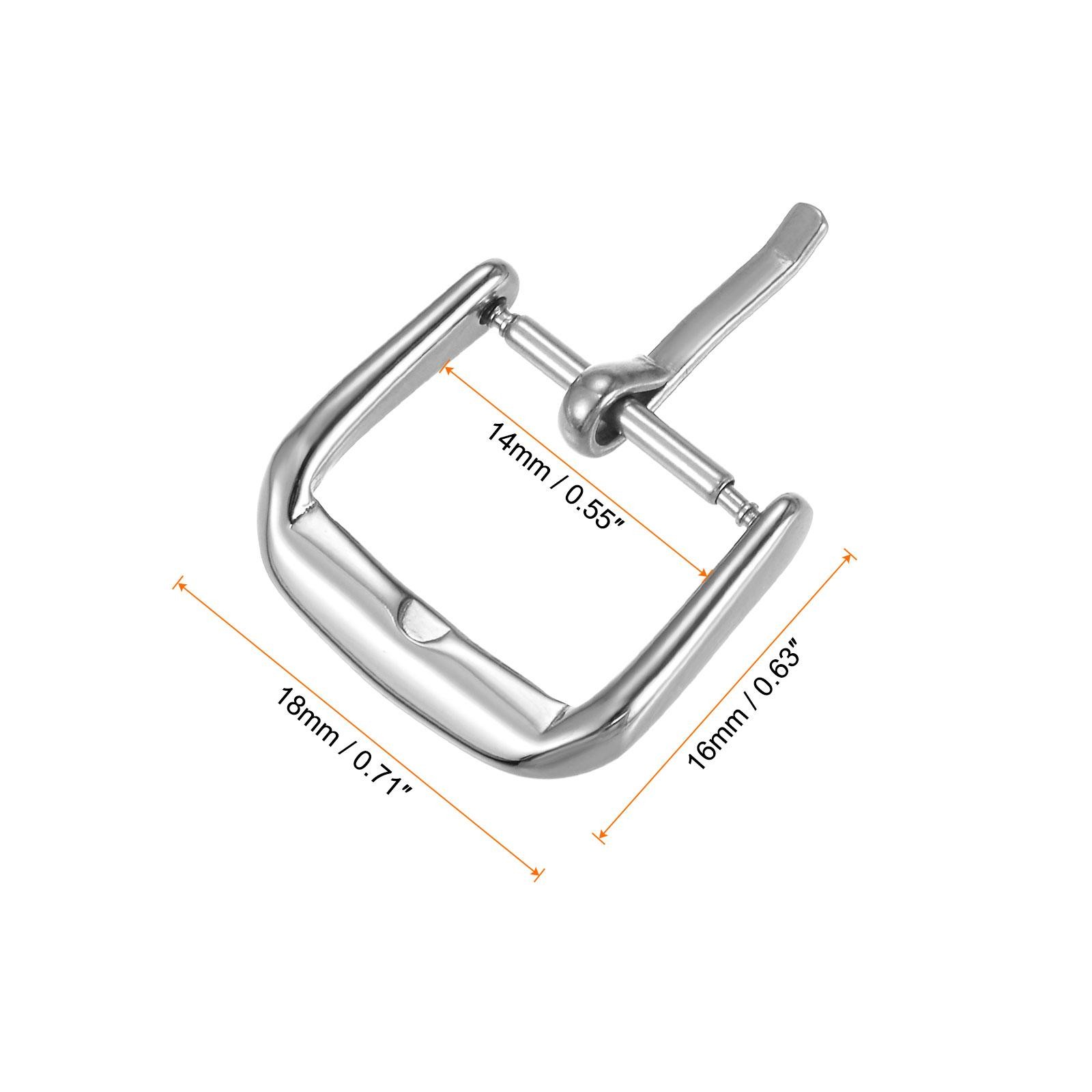 SUS304 Polished PVD Watch Buckle for 14mm Width Watch Bands Silver Tone