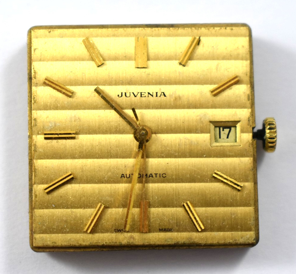 Vintage Juvenia Automatic Date 17J 1065 Wrist Watch Movement lot.wi