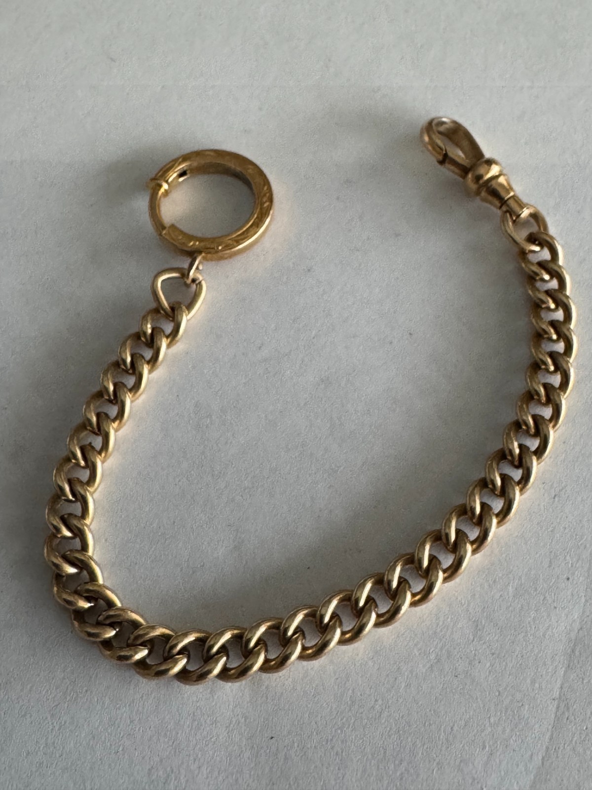 HEAVY VINTAGE 6.5 INCH YELLOW GOLD FILLED SIMMONS POCKET WATCH CHAIN