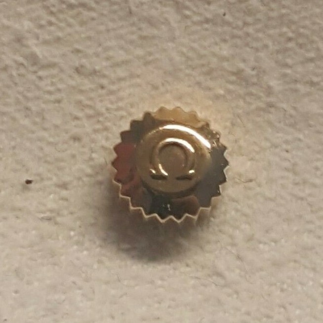 Omega Water Resistant Gold Plated Crown Part Number 42055