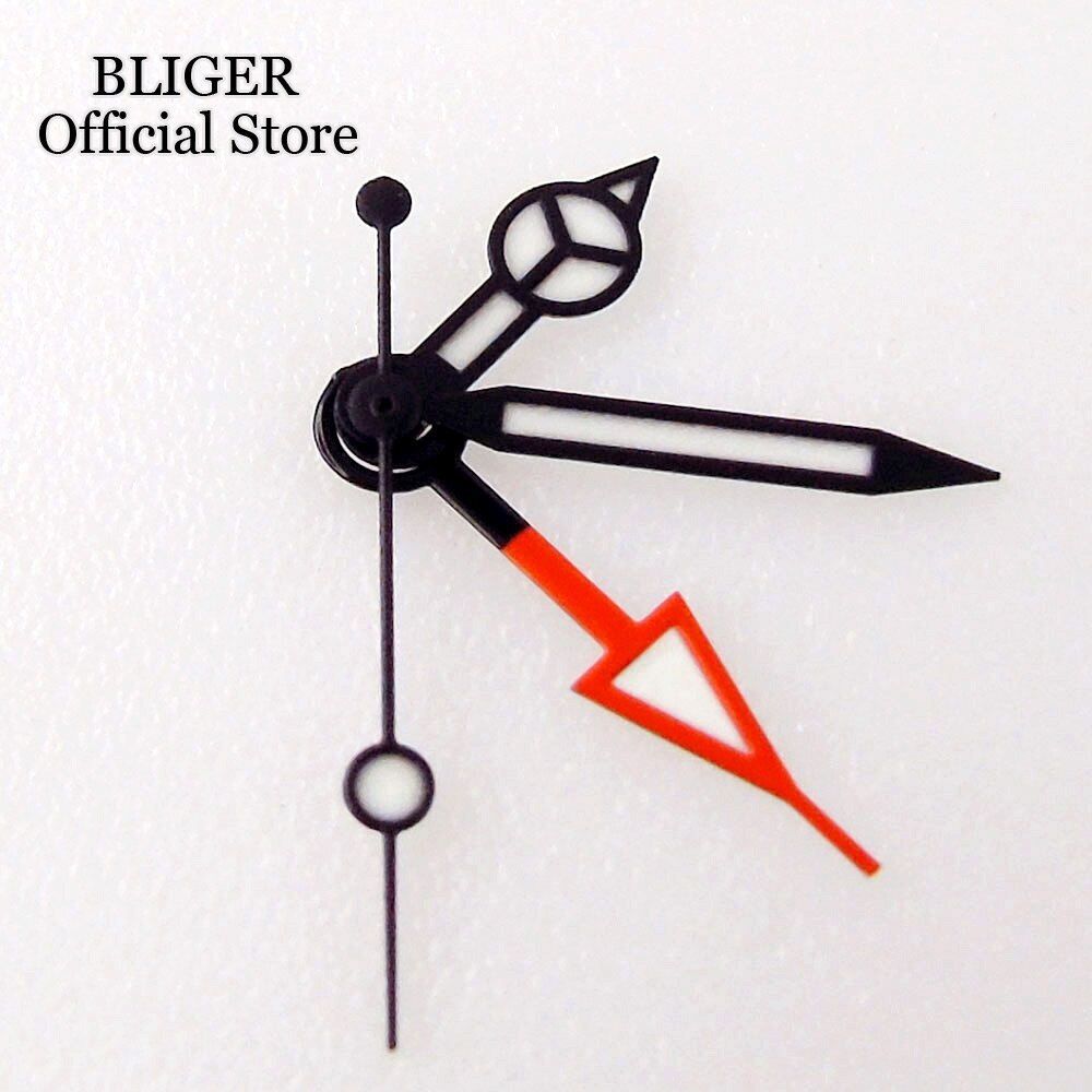 High Quality Black Watch Hand Luminous Red Orange GMT Hand For NH34A NH34 GMT