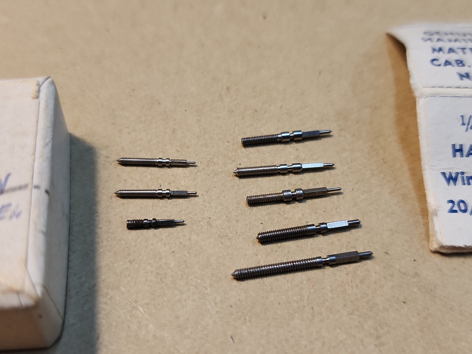 Lot Of 8 Mixed Hamilton Wristwatch Winding Stems-14/0 Gr 980, 20/0-21/0 Gr 997