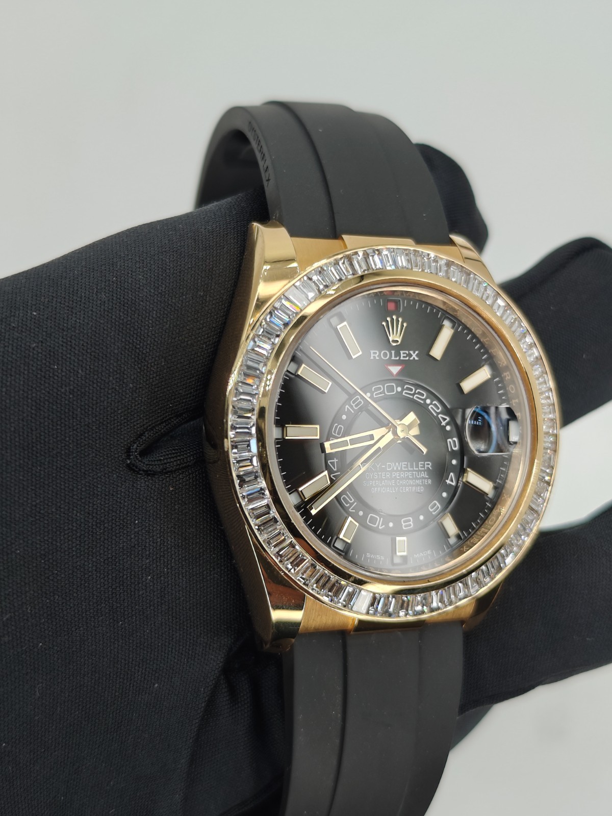 BEZEL ONLY! Baguette Diamond Bezel for Yellow Gold Sky-Dweller 326238 336238
