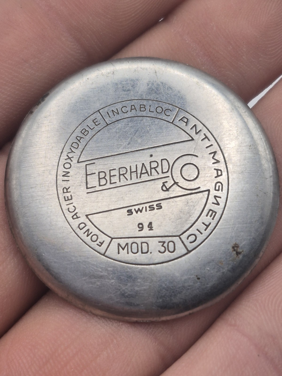 Eberhard Mod.30 Jumbo Calatrava Caseback Vintage Bottom