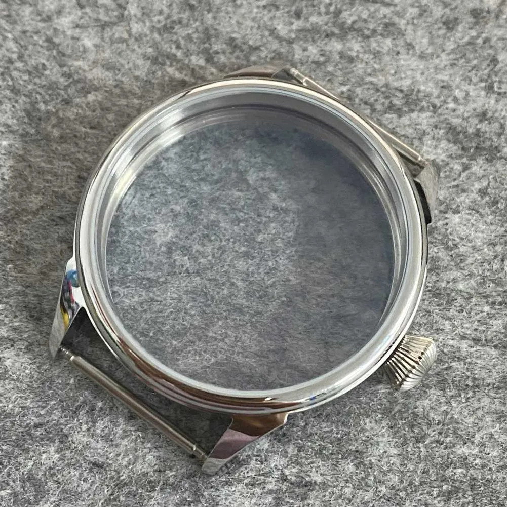 ETA6497 Watch Case 42mm Silver Stainless Steel Watch Case fit ETA6497 6498 Seagu
