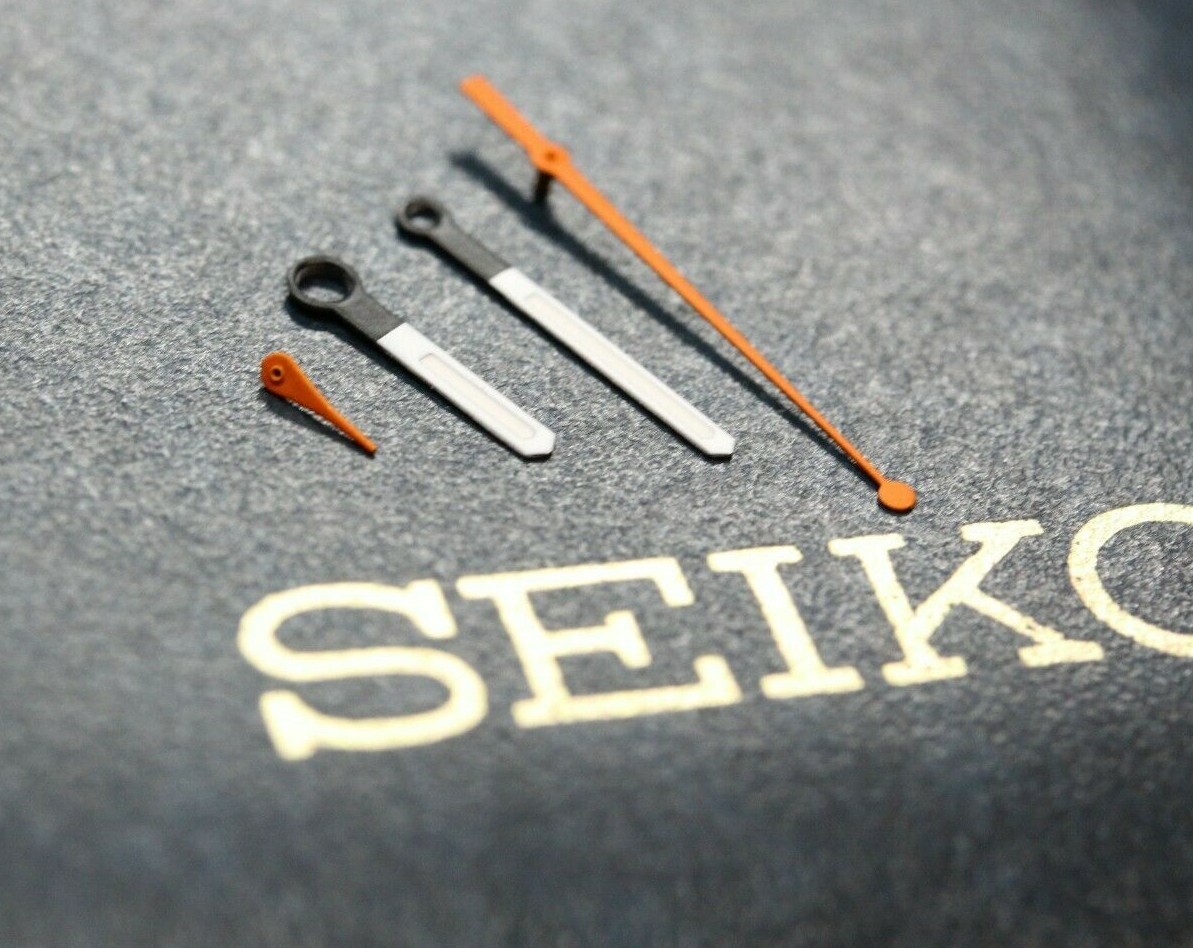 New Hands For SEIKO 6139-6030 6139-6031 6139-6032 lume White and Orange Hand set