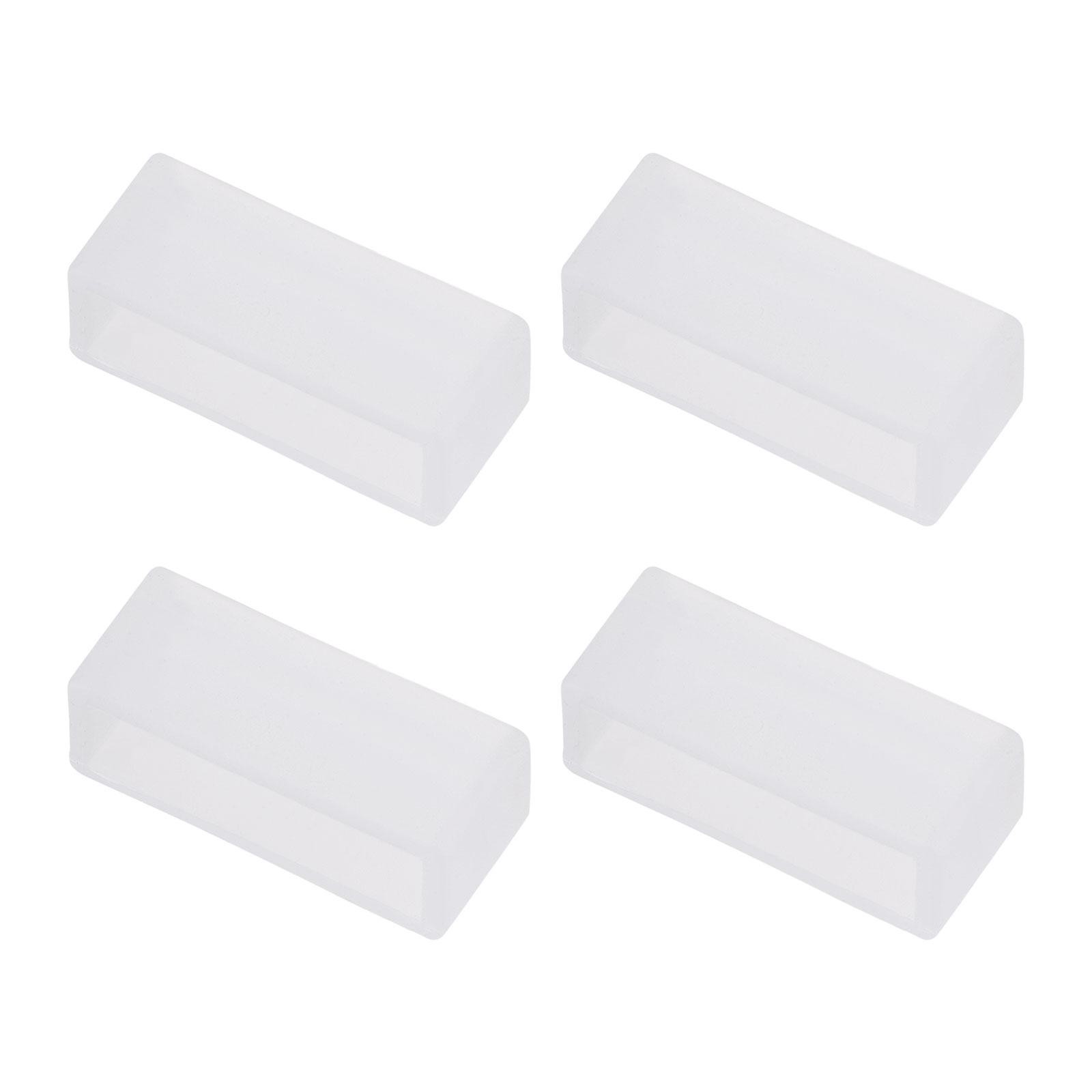 Watch Band Strap Loops Silicone for 24mm Width Watch Band, Transparent 4 Pcs