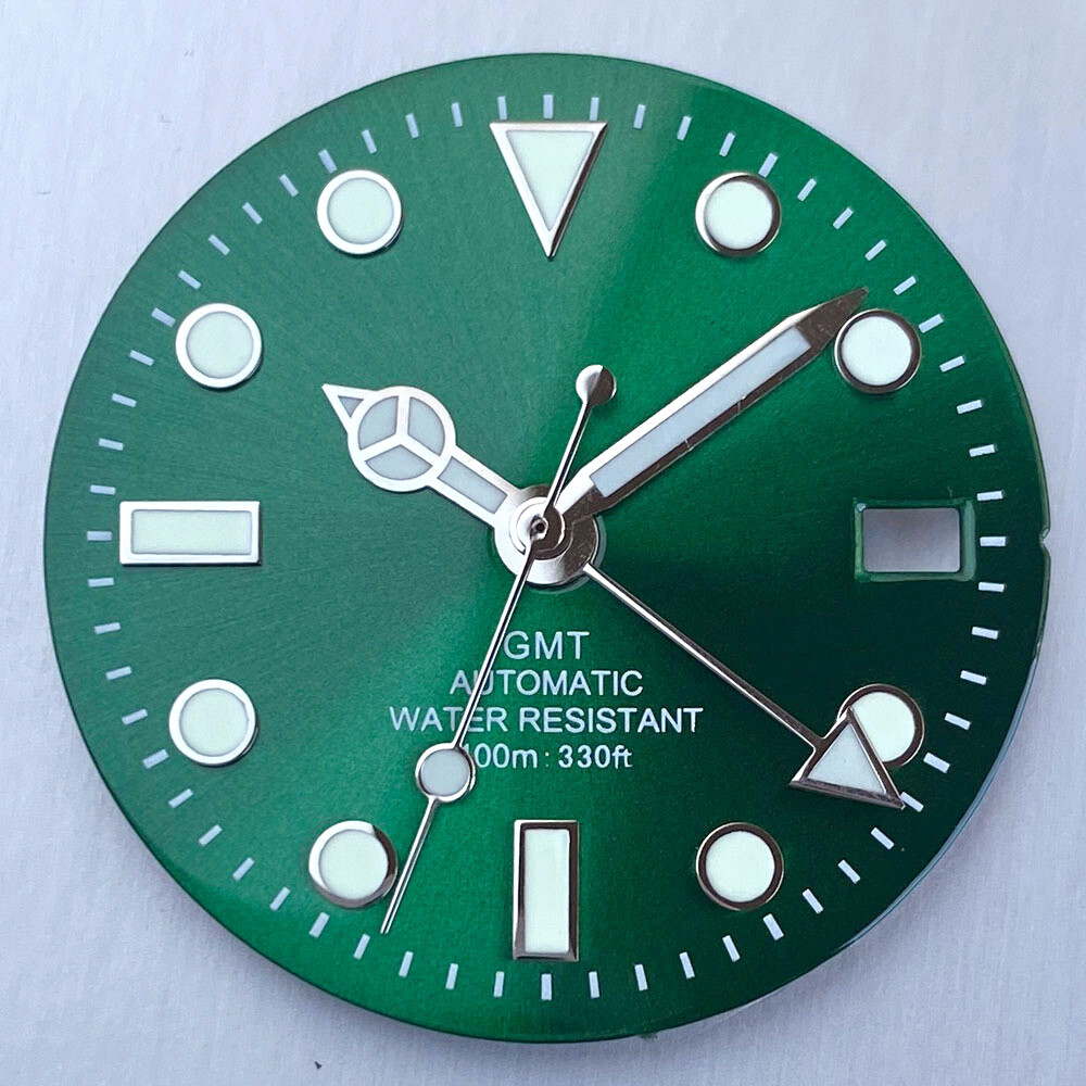 Luminous Black Green Blue 29mm Watch Dial Face fit NH34A NH34 GMT Automatic Movt