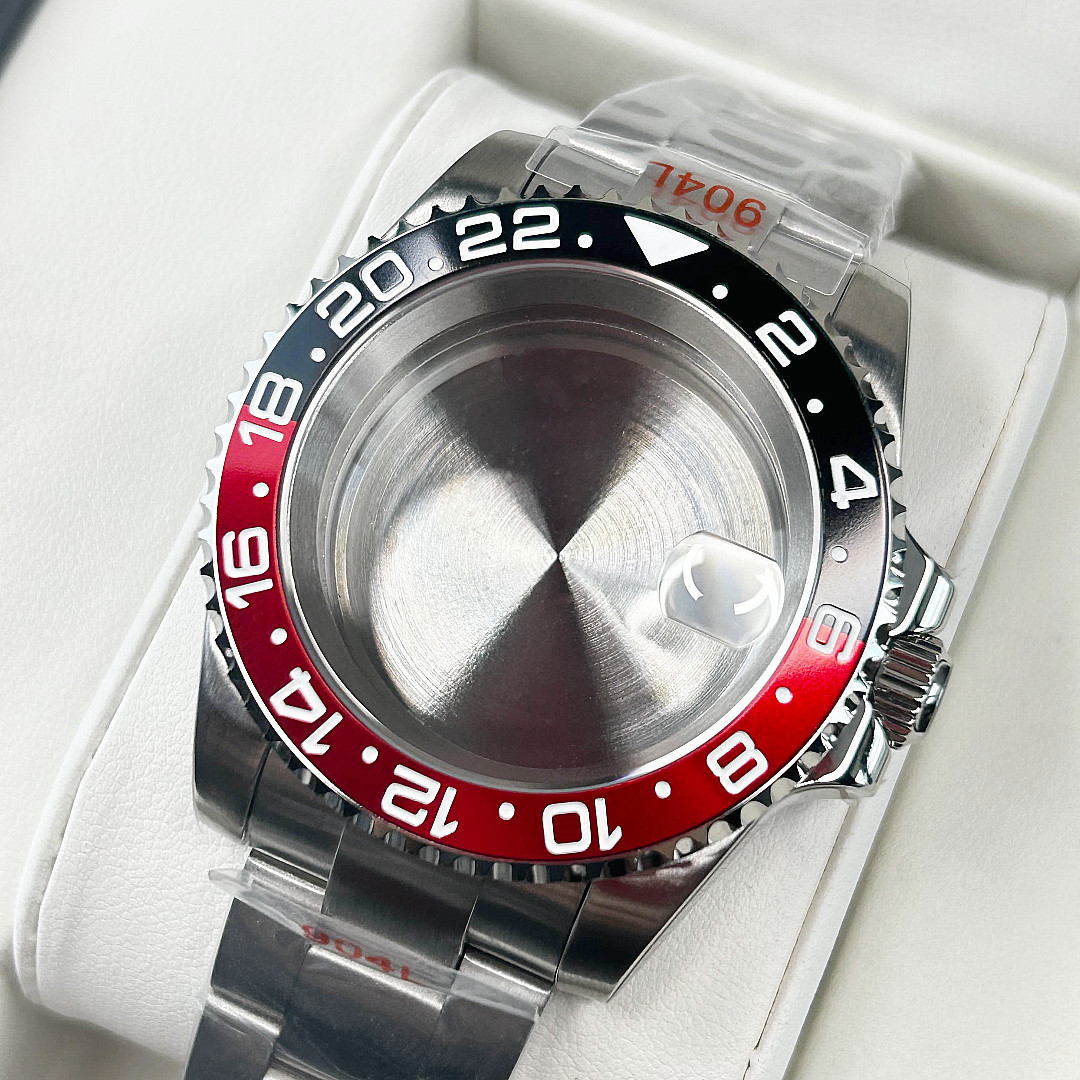 40MM Red Blue Black GMT Coke bezel 20ATM Sapphire Watch Case Fit NH34 NH35 NH36